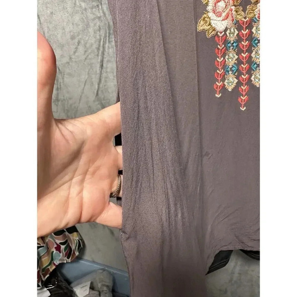 Womens Andree Embroidered Floral Tribal Western Cowgirlcore Tunic Pockets Sz M - Picture 2 of 4